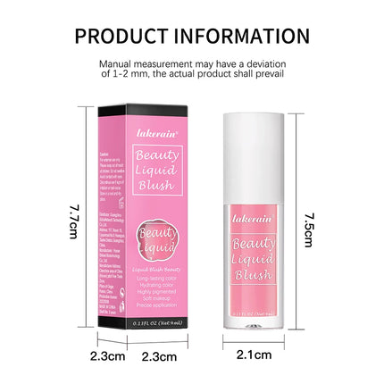 Beauty Liquid Blush Lipstick Blush Eyes Cheek Blusher Waterproof Mositure Face Contour Shadow Liquid Lip Gloss Plump Makeup