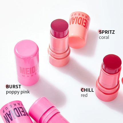 4pcs Matte expansion color, natural nude makeup, lips and cheeks, transparent jelly, powder blusher stick, powder blusher cream