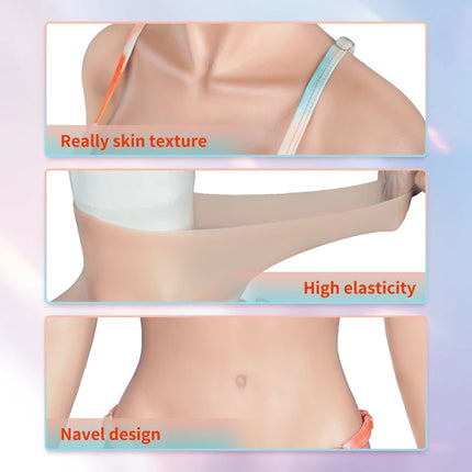 KUMIHO C Cup Silicone Bodysuit Crossdresser Breast Form Transgender Cosplay Artificial Vagina for Men Full Silicon Bodysuit