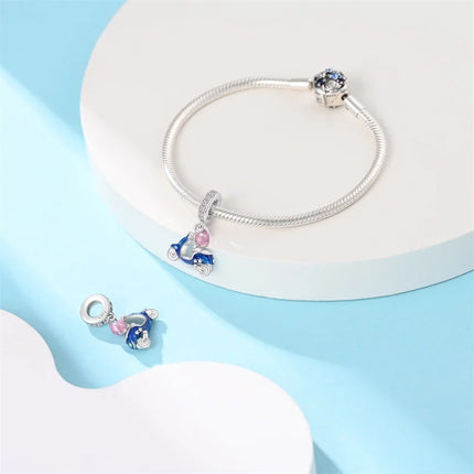 925 Sterling Silver Motorcycle Sports Car Bicycle Charms Pendents Fit Qikaola Original Bracelets Fine DIY Birthday Jewelry Gifts