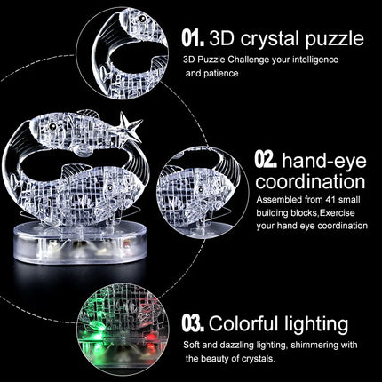 DIY 12 Constellation Puzzle LED Light 3D Crystal Puzzle Exquisite Gifts for Children and Adults Education Puzzle Creative Toys