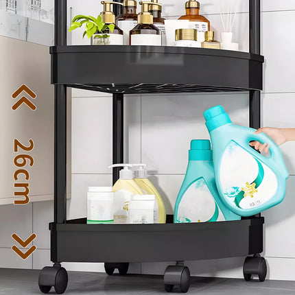 With Swivel Wheels Small Cart Shelf Snacks Racks Trolley Holder Home Bathroom Kitchen Organizer Multi-layer Movable Storage Rack