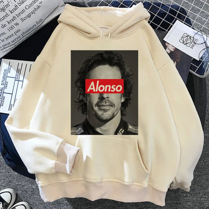 Fernando Alonso hoodie harajuku casual wear pattern female pullover sweatshirts soft fabric anime manga printed design