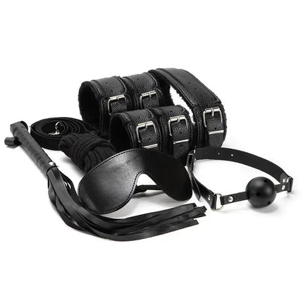 Bondage Kit For Adult Couples Cosplay Handcuffs Hemp Rope Mask Party Role Play Accessory Set
