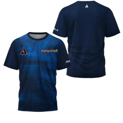 2024 New Men's T-shirt Summer Fashion Table Tennis Flower Printed Short sleeved Badminton Tennis Quick drying Short sleeved Men'