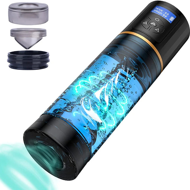 Electric Penis Pump with Airplane Cup Negative Pressure Vacuum Masturbation Aid for Enhanced Erection Hydrotherapy Sexual Stimulus