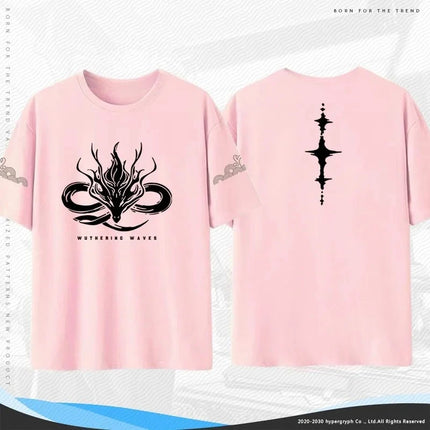 New Game Wuthering Waves T Shirt Fan Merch Wuthering Gift for Gamers Cotton T-Shirt Streamer Shirt Kuro Anime Clothes