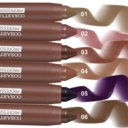 6 colors of matte crayon lipstick, long-lasting and waterproof, full effect, create perfect lip makeup