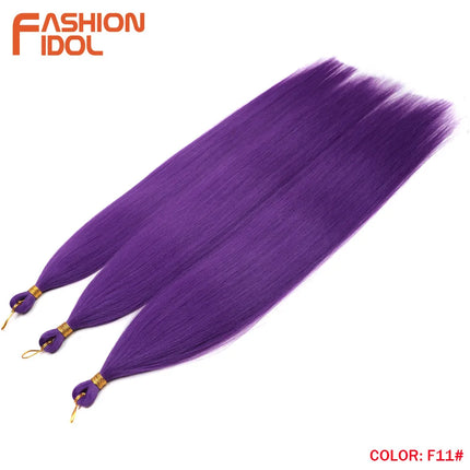 FASHION IDOL 28inch 300g/3Pcs Ariel Straight Pony Hair Crochet Braids Hair Synthetic Braiding Hair Soft Crochet Hair Extensions