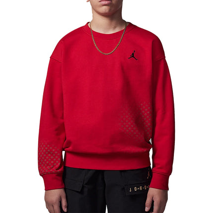 Nike Official Genuine JORDAN Big Kids Knit Pattern Round Neck Warm Sweatshirt IF3740-687