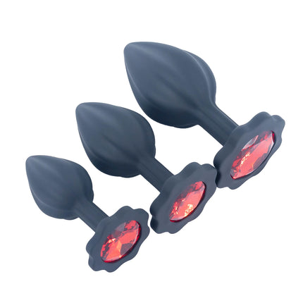 Silicone Anal Plug Plum Blossom Shaped Butt Plug Crystal Base Sex Toys For Woman Men Adult Games Anal Toys Unisex Adult Toys