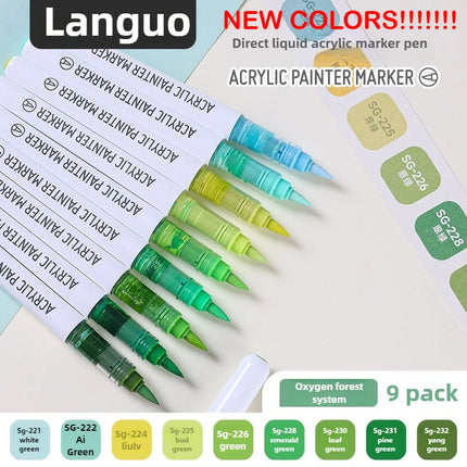 LANGUO 207/9 Colors Direct Liquid Acrylic Marker Soft Brush Paint Pen For Manga Graffiti Crafts Art School Supplies Stationery
