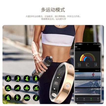 2025 Smart Ring Women Men Super narrow 6.3mm Heart Rate Health Stress measurement Monitor IP68 Waterproof Fashion Sports Rings