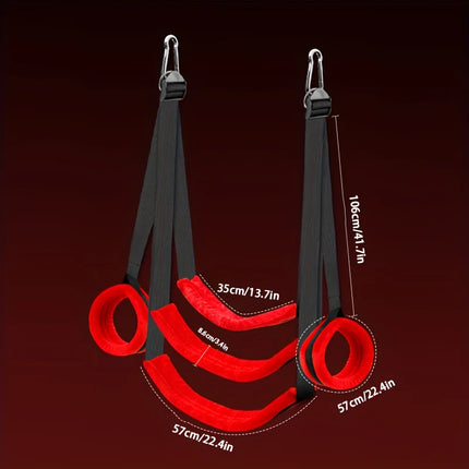 Hang Rotation Sex Swing Seat Black Red 4 Sponge Seat with Headrest Swing Hanging Rod Triangular Bracket Stainless Steel Hooks
