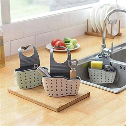 Sink Draining Hanging Basket Adjustable Kitchen Accessories Rubber Sink Bag Soap Sponge Shelf Faucet Holder for Bathroom