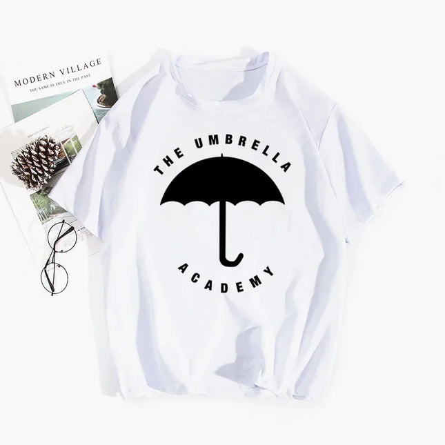 Umbrella Academy Printed Short Sleeve T-Shirt Women's Fashion Cross-Border Modal Material Crew Neck Floral Patchwork Wish EBay
