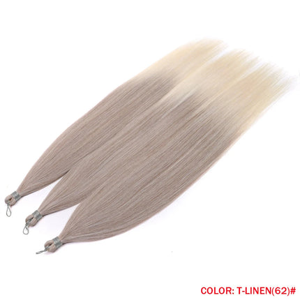 28 Inch Ariel Straight Pony Hair Bundles Crochet Braids Hair Synthetic Braiding Hair Ombre Brown Soft Crochet Hair Extensions