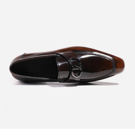 Men's Formal Shiny Handmade Leather Shoes Set Foot Business Casual Slip-on Shoe Shoes