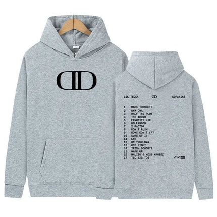 Lil Tecca DOPAMINE Tour 2025 Album Merch Hoody Mens Clothing Fashion Oversized Sweatshirt Y2K Hip Hop Gothic Long Sleeve Hoodies
