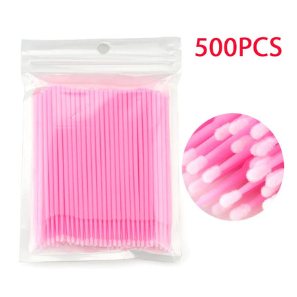 500/1000PCS Micro Brushes Eyelash Brushes Crystal Swab Microbrushes Eyelash Extension Tools Grafting Lash Removing Applicators