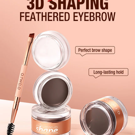 O.TWO.O Eyebrow Pomade 2-in-1 Brow Gel Wax Waterproof Long Lasting Creamy Texture Eye Brow Tint Enhancer Cosmetic Makeup