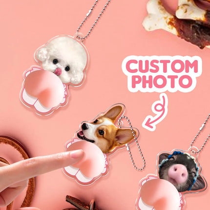 Custom Face Keychain with Soft Squishy Butt Personalized Funny Photo Key Ring Unique Gift for Friends