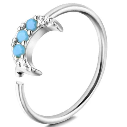 Drperfect 1Pc 20G Nose Rings Hoop for Women Men Surgical Stainless Steel Dangle Nose Ring Cartilage Earring Piercing Jewelry
