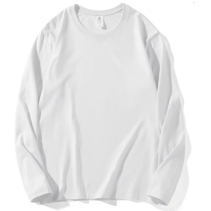 2026 Autumn Women Leisure Cotton Daily Long Sleeve Tops Lady Versatile Round Neck Baggy Clothes Female Concise Solid T-shirts