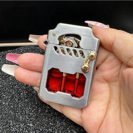 2026 Zorro Fuel Lighter New Creative Metal Windproof Cigarette Lighter Transparent Super Large Capacity High-end Men's Gift