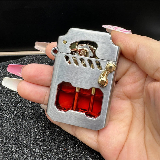 2026 Zorro Fuel Lighter New Creative Metal Windproof Cigarette Lighter Transparent Super Large Capacity High-end Men's Gift