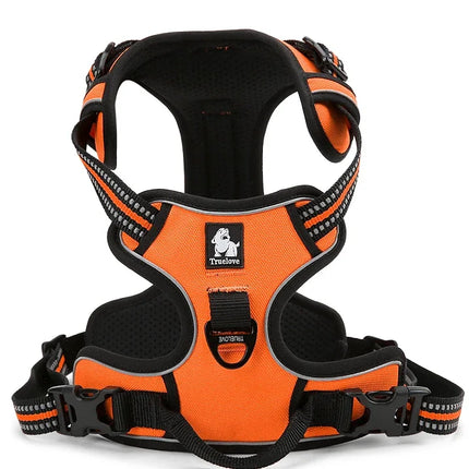Truelove Pet Harness Reflective Nylon Large Pet Dog Harness All Weather Padded Adjustable Safety Vehicular Leads for Dog TLH5651
