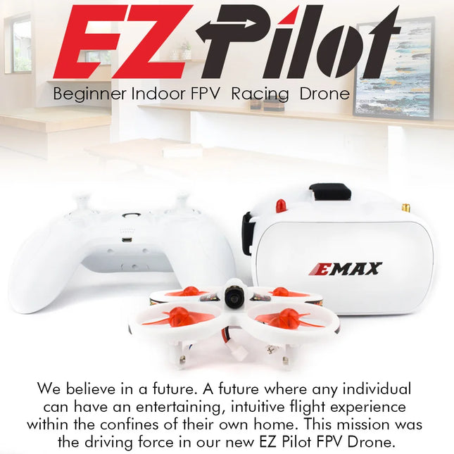 EMAX EZ Pilot 82MM Mini FPV Racing Drone 5.8G Indoor RC Drone with Camera And Goggles 2-3S RTF for Beginners