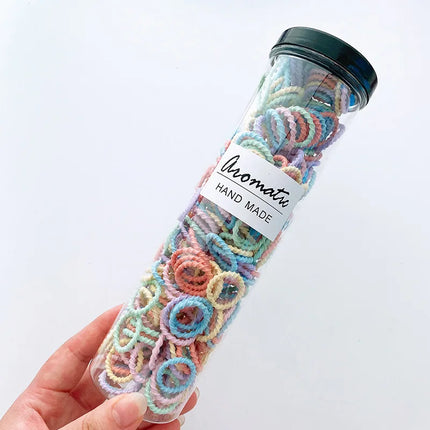 100 Piece/set Elastic Hair Bands Girls Baby Hair Accessories Child Hair Ring Head Rope Scrunchies Headwear Excluding Bottles
