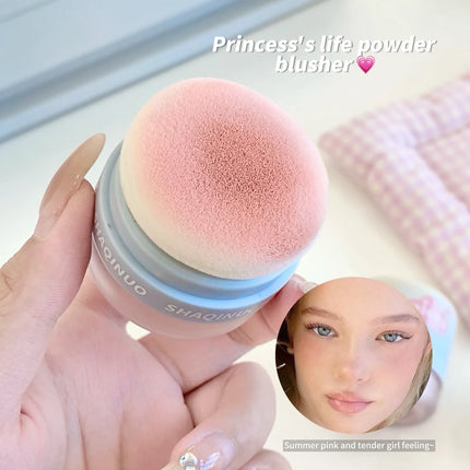 SHAQINUO 3 Color Airy Boom Blush Powder Lazy Air Blush Expanding Mushroom Head Blush Powder Even Skin Tone Blush