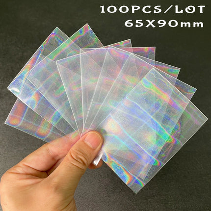 100pcs/Lot Heart-shaped Foil Laser Top Loading TCG Card Sleeves YGO Board Game  Photo Protector Trading Cards Shield Cover