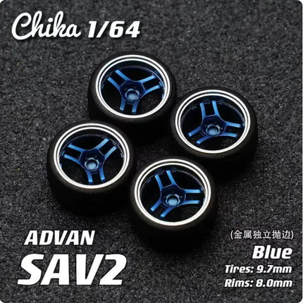 1/64 Chika Nabes Wheels or Brake Caliper 8.9mm 9.7mm 10.5mm Model Car Tires Rim Work S1 VSXX for 1:64 HW Tomy Mini GT Alloy Cars
