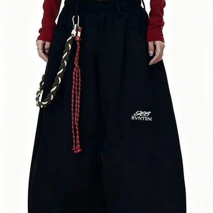 Streetwear Wide Leg Baggy Sweatpants Men Y2K Vintage Loose Curved-leg Pants Casual Sports Straight Hip Hop