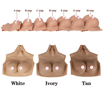 Drag Queen A - H Cup Silicone Breasts Forms Cosplay Fake Boobs Bodysuit Crossdressing Silicone Breast Plate Crossdresser Chest