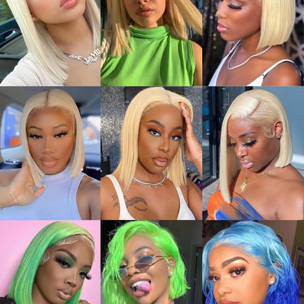13x4 13x6 613 HD Blonde Bob Hair Wig Human Hair Lace Frontal Wig Brazilian Straight Bob Wig Lace Front Human Hair Wigs For Women
