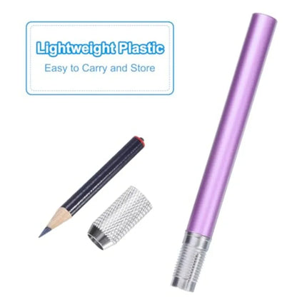 Pencil Extenders, 2Pcs Art Adjustable Metal Pencil Holder Lengthener Pen Sleeve for Short Pencil Crayon Colo Pencils Writing De