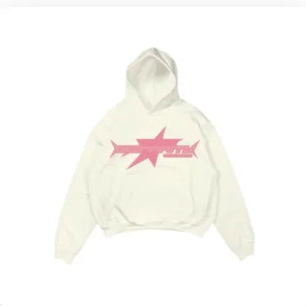Versatile classic trendy Harajuku sweatshirt for men and women Y2K embroidered retro aesthetic eye print casual hooded pullover