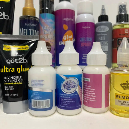 Wig Installation Kit Set Adhesive Bold Glue Remover Wax Stick Walker Tape Ultra Hold Glue Got 2b Glue Spray for Hair Extension