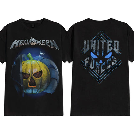 Helloween United Forces T-Shirt Women Men Oversized Street Y2K Hip Hop Short Sleeve Hip Hop Casual Cotton Female Male Clothing