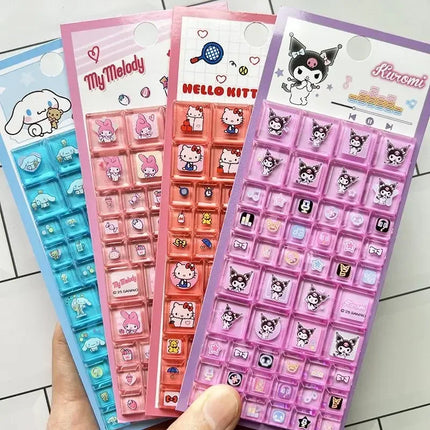 Kawaii Sanrio Hello Kitty 3D Solid Stickers Creative Cartoon Kuromi Diy Diamond Stickers Mobile Phone Decoration Children's Toys