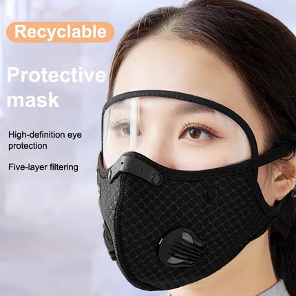 Men's Cycle-Ready Face Mask with Active Carbon Filters and Dust Goggles