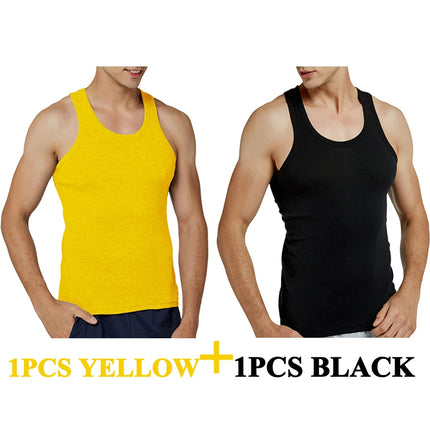 Tank Tops Men New 100% Cotton Solid Vest Mens Slim Casual Breathable Sleeveless Tops Gym Running Undershirt Male Gift Hot Sale