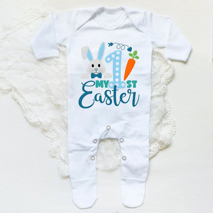 My First Easter Bunny Print Baby Bodysuit Babygrow Sleepsuit Rabbit Infant Long Sleeve Outfit Clothes Infant Easter Party Romper