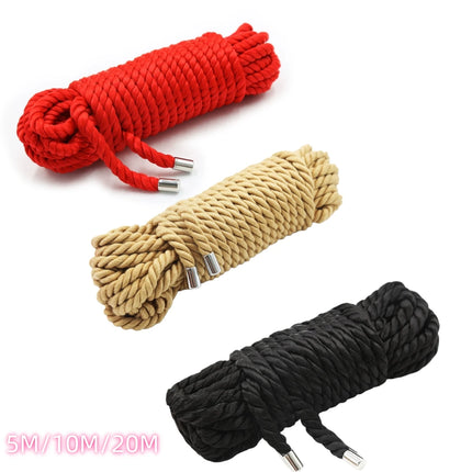 Golden Black Exotic Accessory of Handcuffs Bondage Soft Rope Metal Head For Men Woman Cosplay Slave Binder Restraint Couple Game