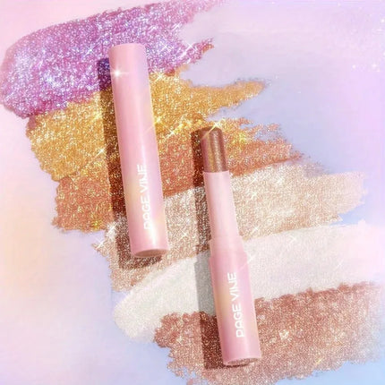 Jelly Eyeshadow Highlight Stick, Glitter Shimmer Long-Lasting High Pigment, Valentine's Day Party Beach Travel Holiday