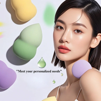 8Pcs Hydrophilic Makeup Sponge Set - Assorted Shapes & Powder Foundation | Non-Latex Flawless Application Professional Kit